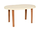 Stół JANTAR owalny 135x80cm - kość słoń./buk