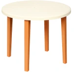 Stół OPAL okrągły śr.90cm - kość słoń./buk