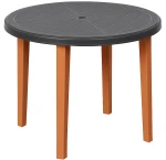 Stół OPAL okrągły śr.90cm - grafit/buk