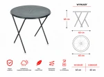 Stolik TOPAZ śr.65cm turyst. - zieleń leśna K