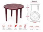 Stół OPAL okrągły śr.90cm - bordo K