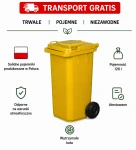 Pojemnik 120l produkt polski-na śmieci żółty