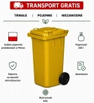 Pojemnik 240l produkt polski-na śmieci żółty