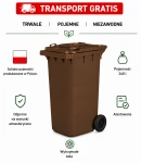 Pojemnik 240l produkt polski-na śmieci brązowy