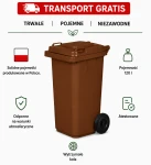 Pojemnik 120l produkt polski-na śmieci brązowy