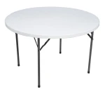 Stół cateringowy nieskładany śr.120 cm. - biały