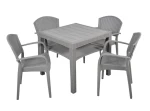Zestaw ALEX (stół DIA z półką+4 krze.Roma) - szary