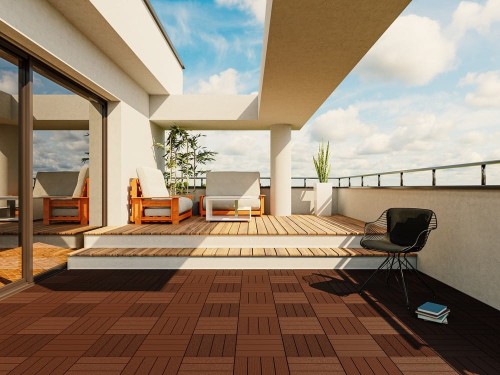 Parkiet tarasowy - hebanowy brąz 8 szt.