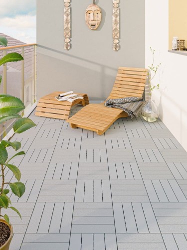 Parkiet tarasowy - szary 8 szt. aranżacja