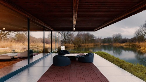 Parkiet tarasowy - cegła  kompozycja