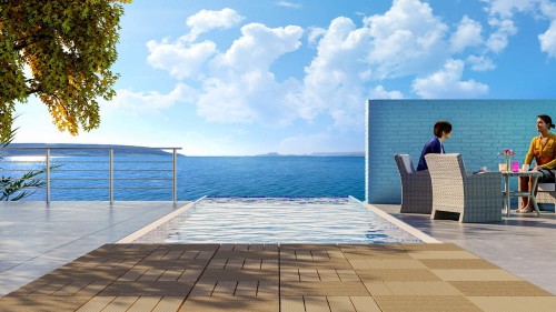 Parkiet tarasowy - bursztynowy kompozycja