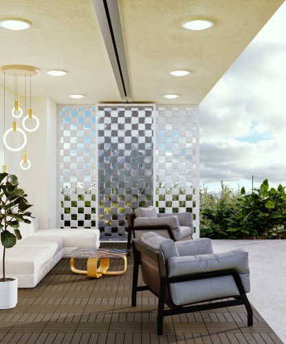 Parkiet tarasowy - moro - aranżacja