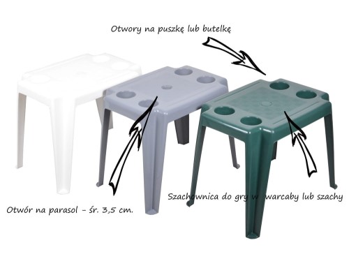Stoliki plażowo-basenowe - 3 kolory