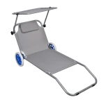Leżak składany na kółkach - szary